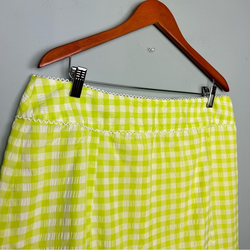 For Love And Lemons Maureen textured gingham mini skirt princess Seam slits 1X - Picture 6 of 12